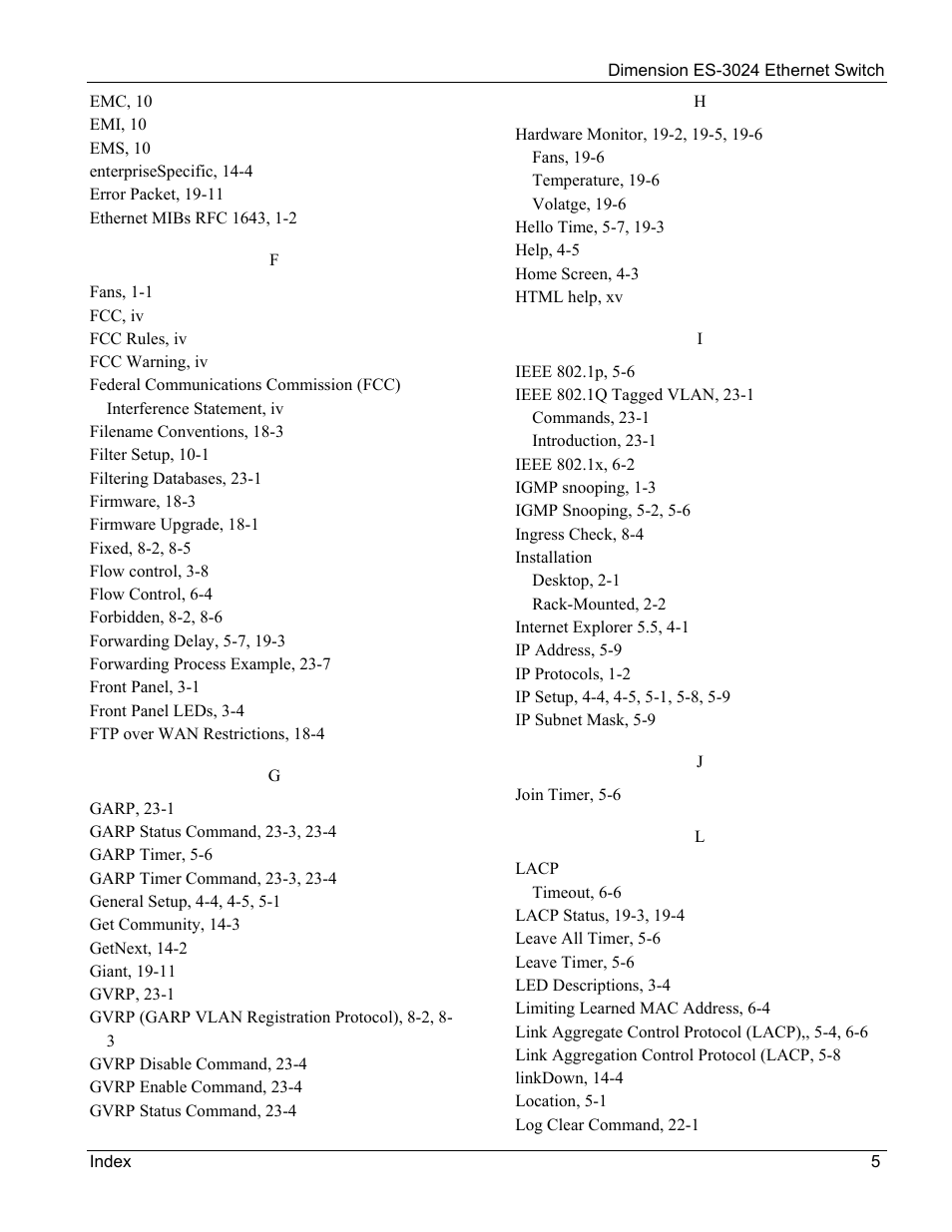 ZyXEL Communications ZyXEL Dimension ES-3024 User Manual | Page 164 / 167