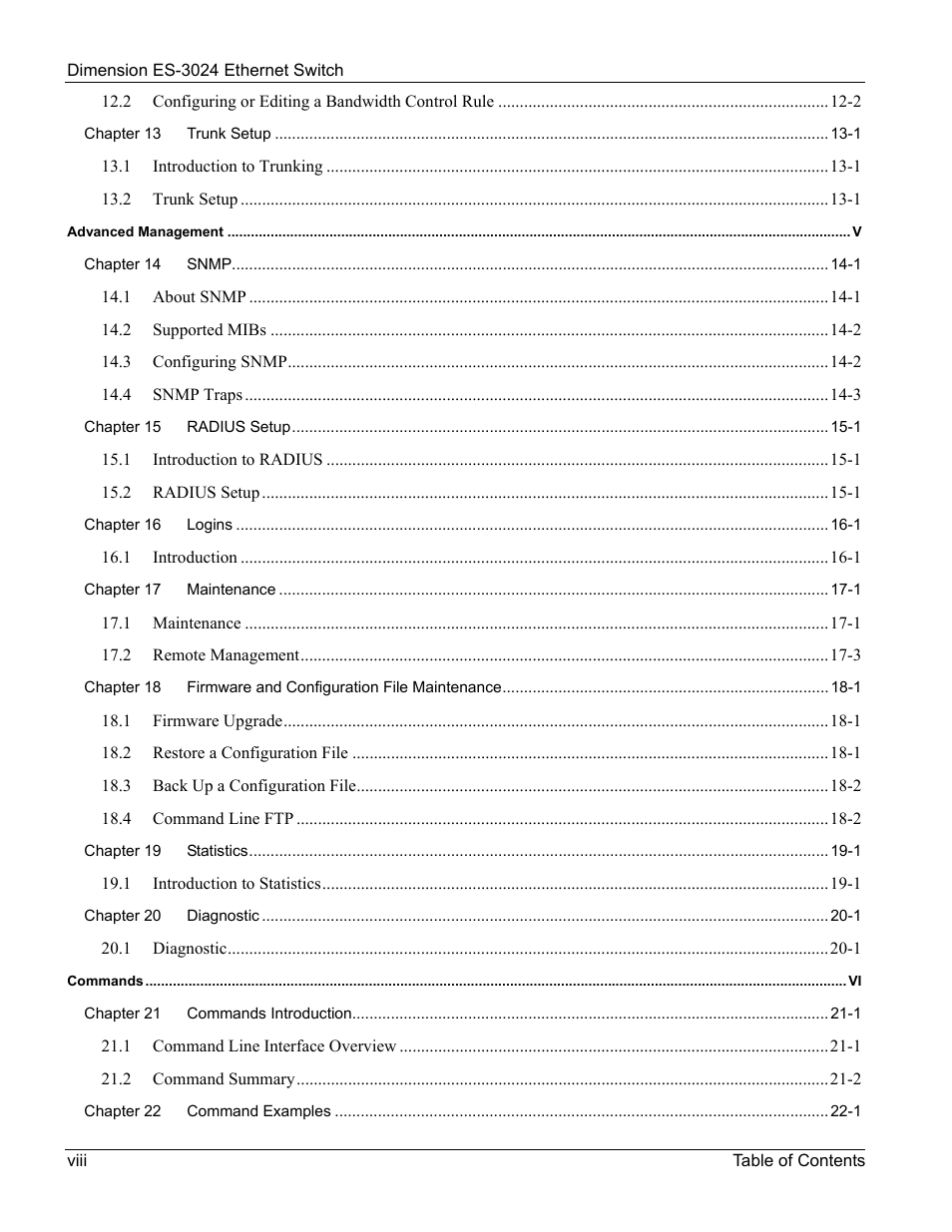 ZyXEL Communications ZyXEL Dimension ES-3024 User Manual | Page 8 / 167