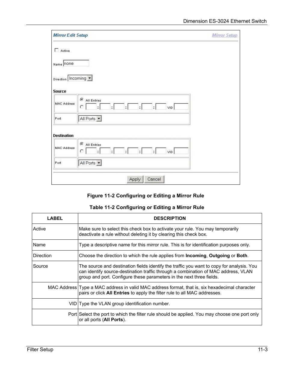 ZyXEL Communications ZyXEL Dimension ES-3024 User Manual | Page 85 / 167