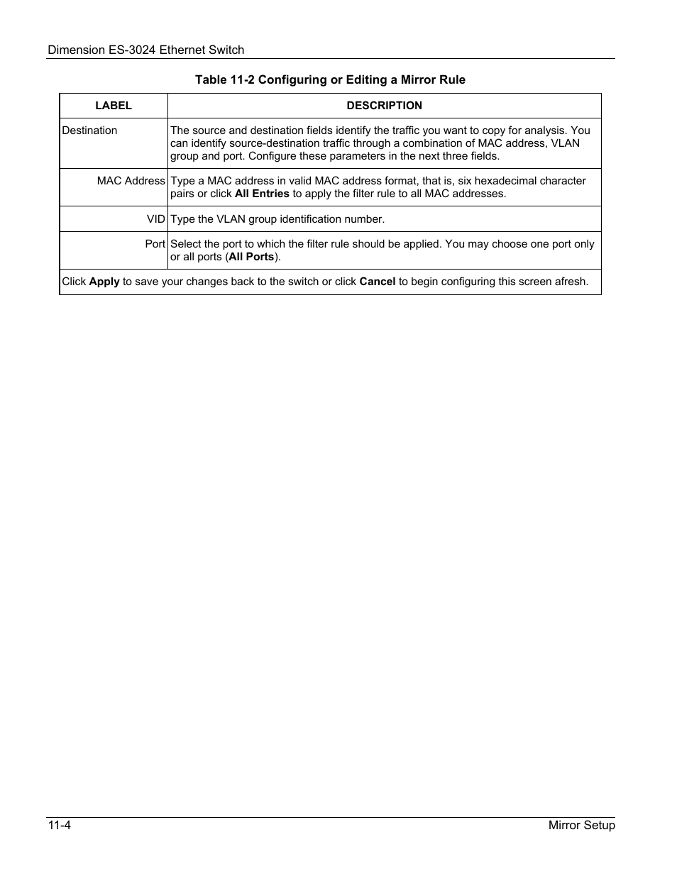 ZyXEL Communications ZyXEL Dimension ES-3024 User Manual | Page 86 / 167
