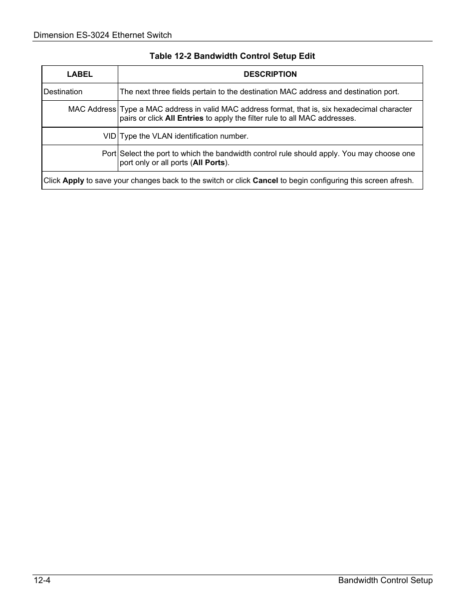 ZyXEL Communications ZyXEL Dimension ES-3024 User Manual | Page 90 / 167
