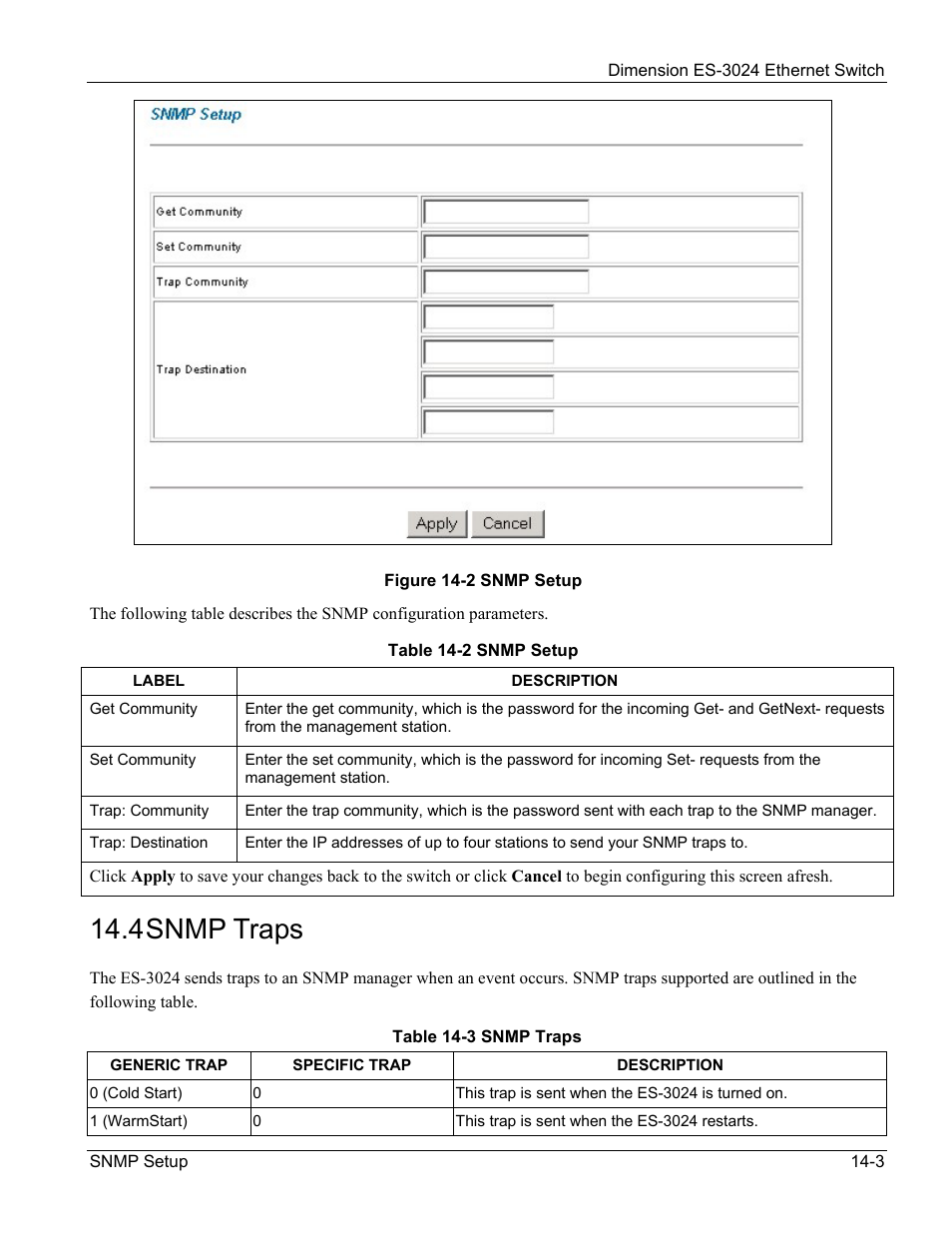 Snmp traps, 4 snmp traps | ZyXEL Communications ZyXEL Dimension ES-3024 User Manual | Page 97 / 167