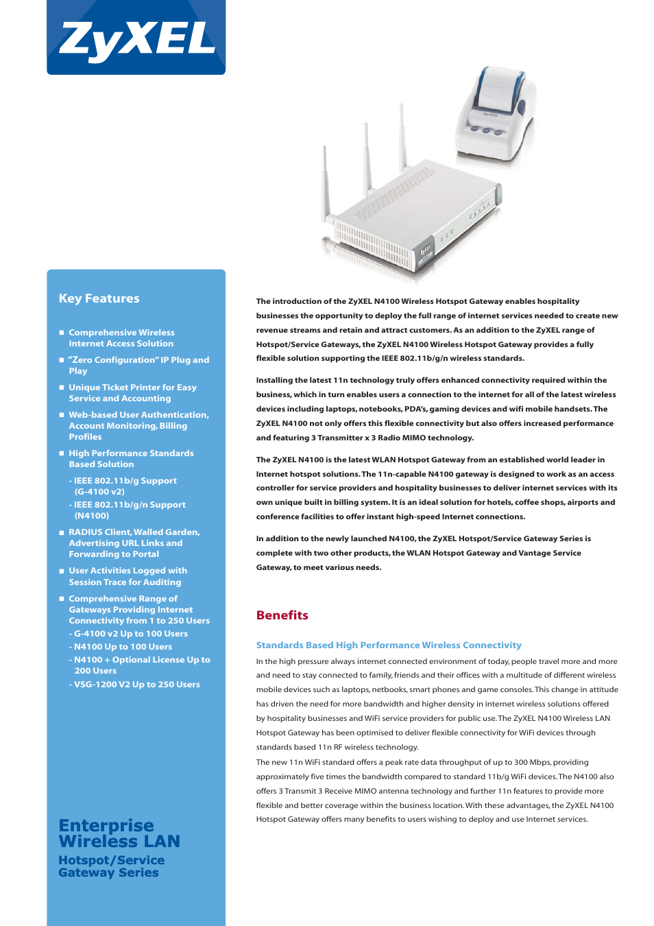 ZyXEL Communications N4100 User Manual | 6 pages