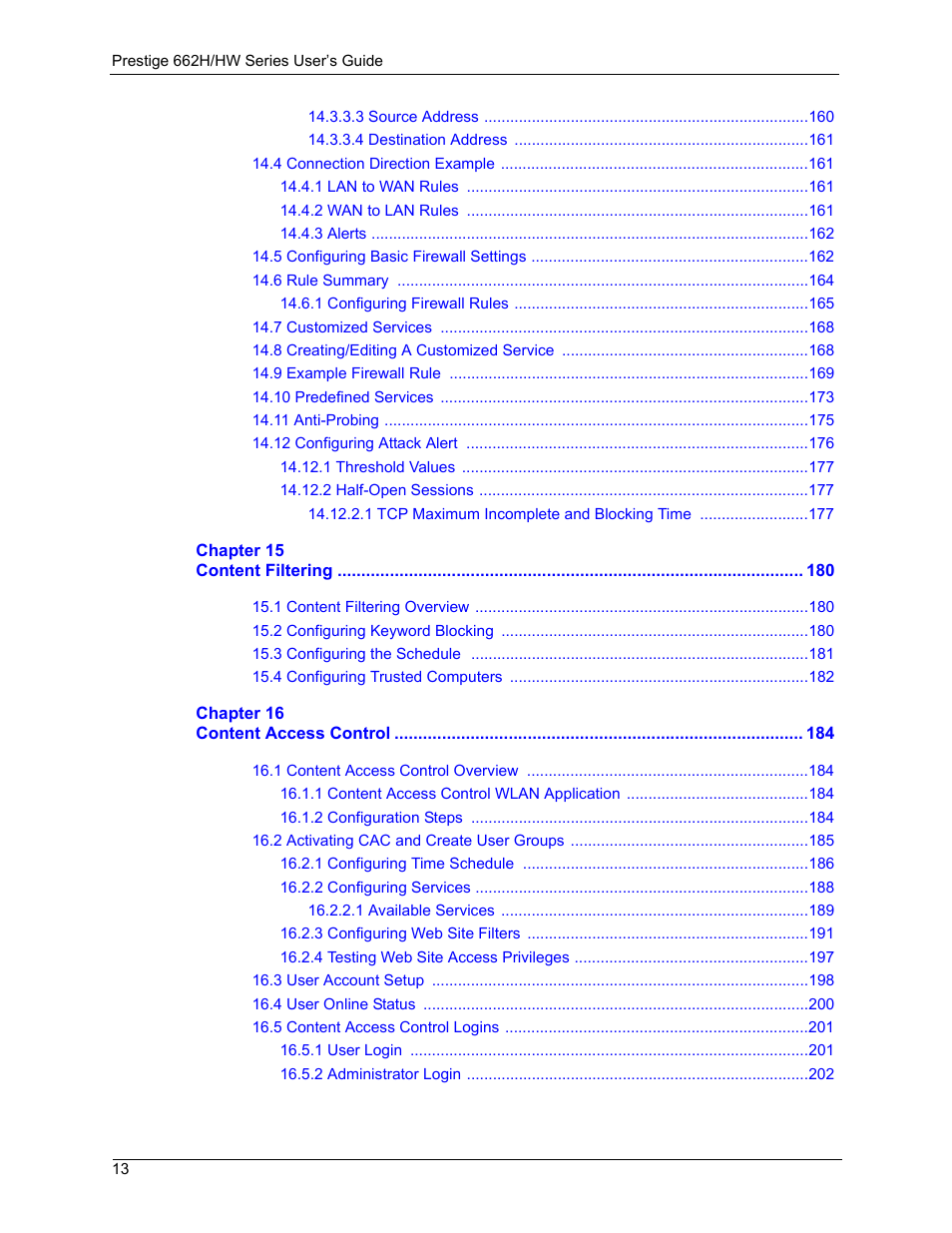 ZyXEL Communications 662HW Series User Manual | Page 13 / 563