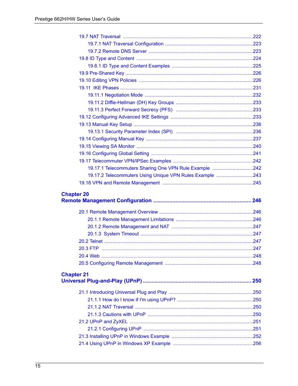 ZyXEL Communications 662HW Series User Manual | Page 15 / 563