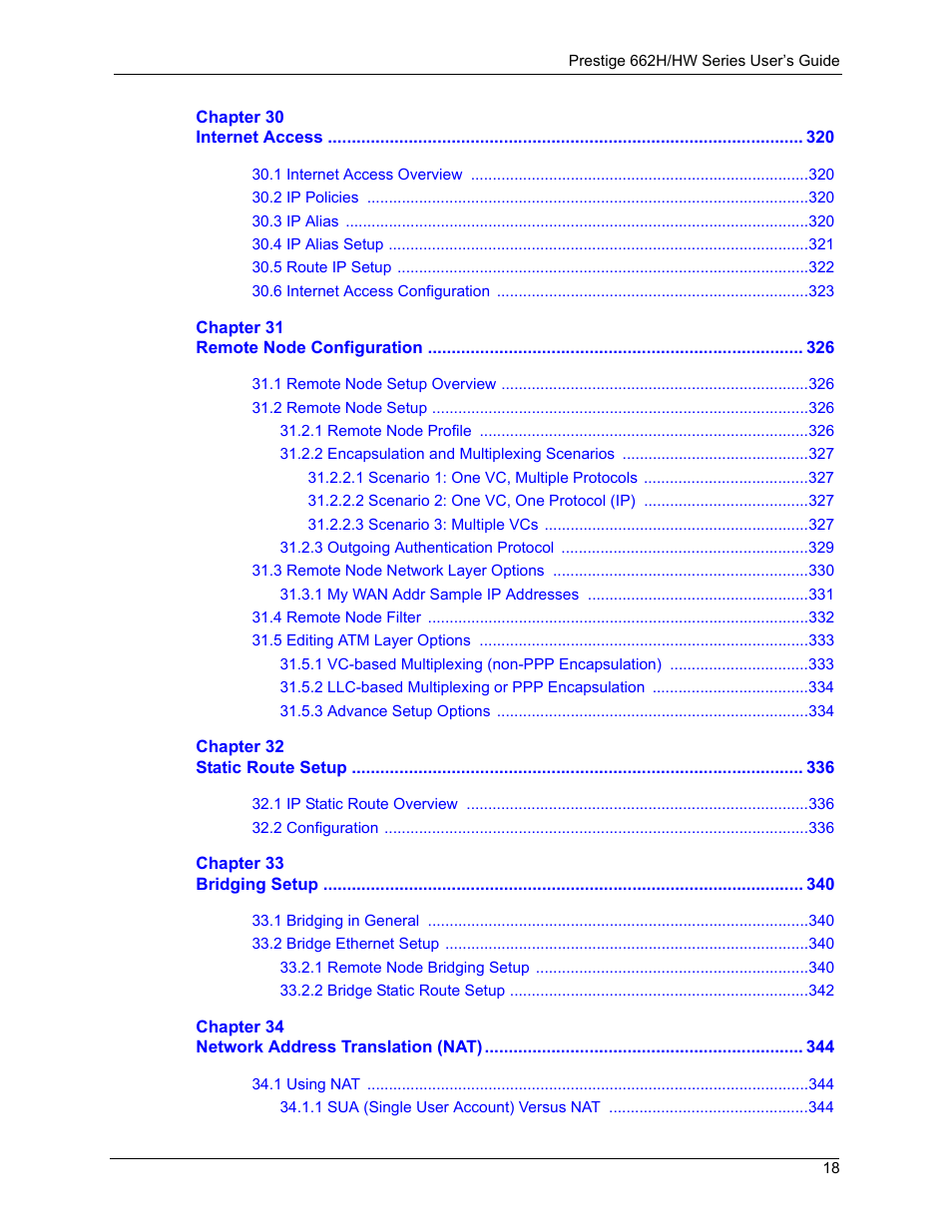 ZyXEL Communications 662HW Series User Manual | Page 18 / 563