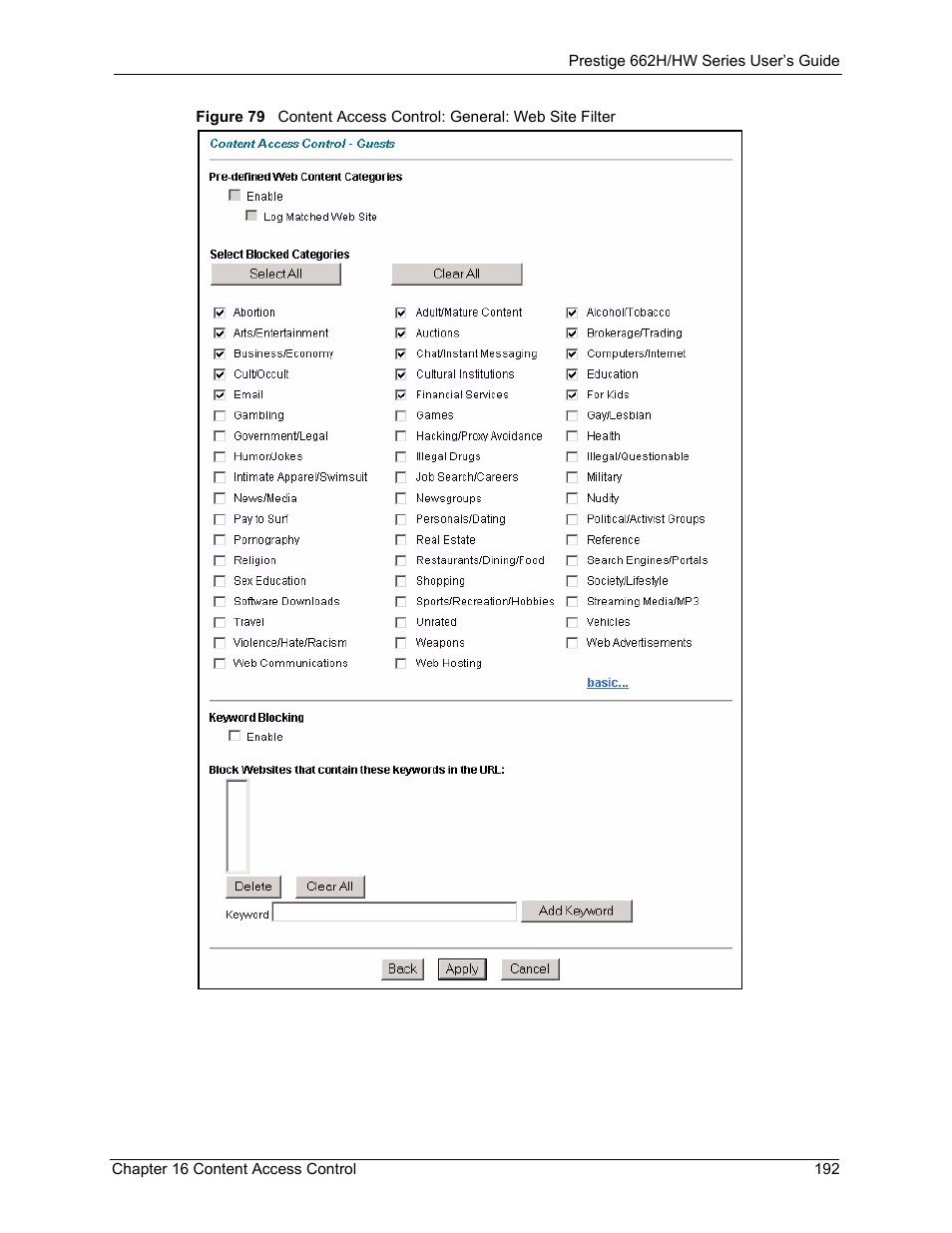 ZyXEL Communications 662HW Series User Manual | Page 192 / 563