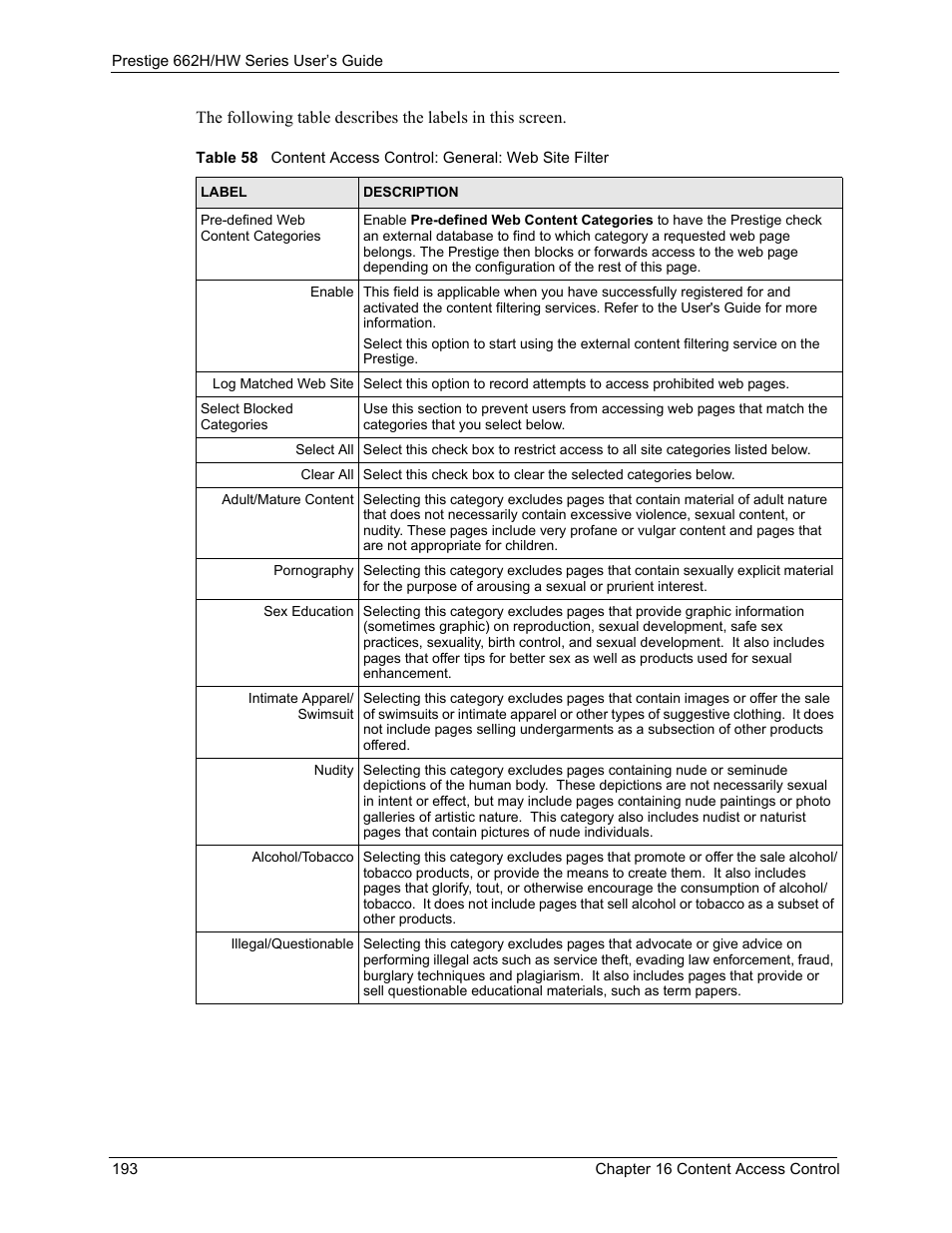 ZyXEL Communications 662HW Series User Manual | Page 193 / 563