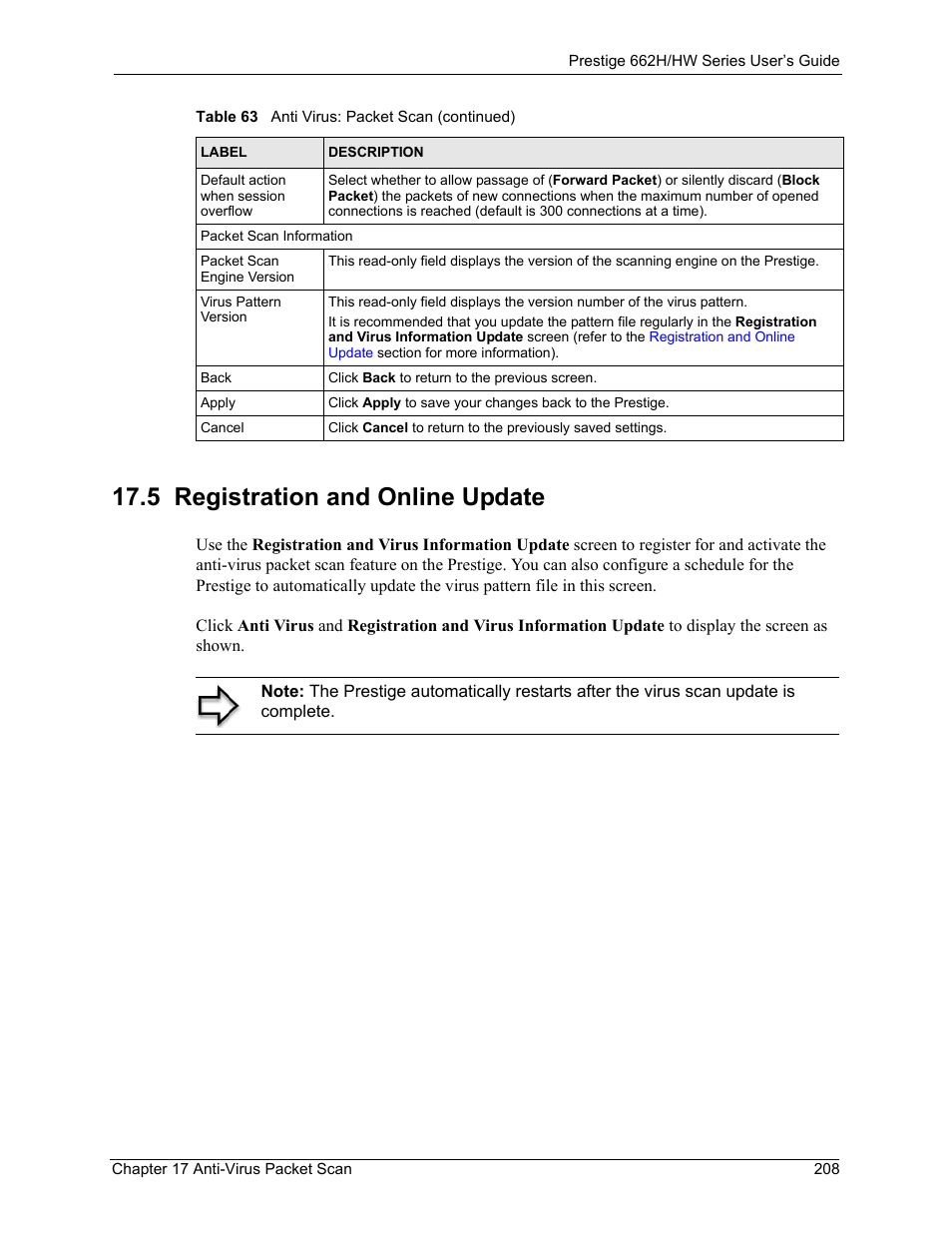 5 registration and online update | ZyXEL Communications 662HW Series User Manual | Page 208 / 563