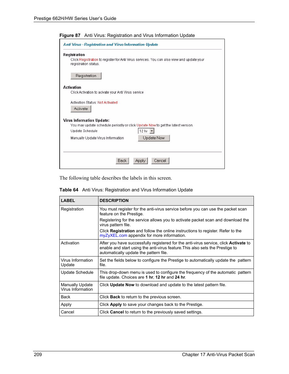 ZyXEL Communications 662HW Series User Manual | Page 209 / 563