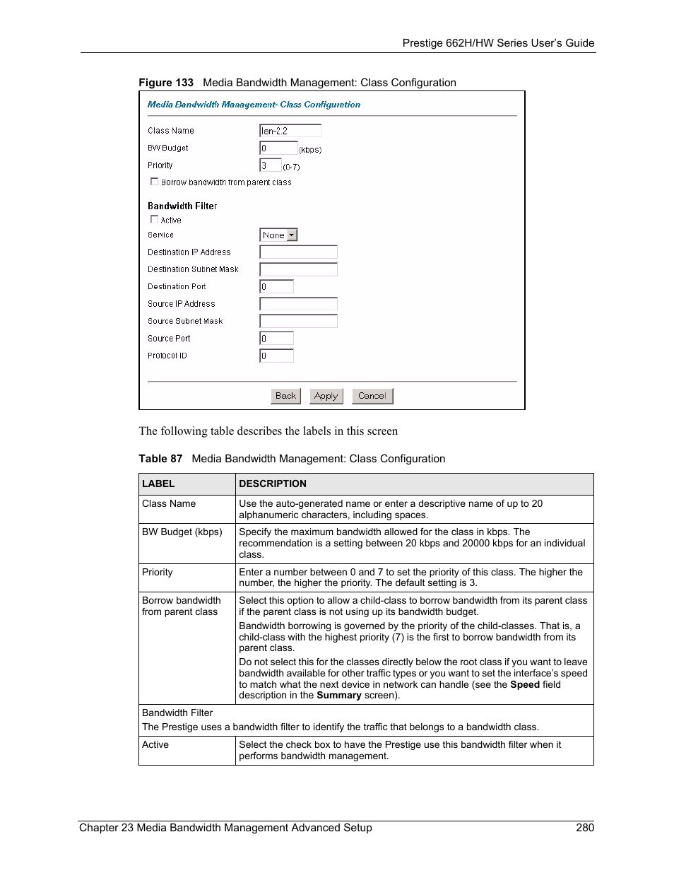 ZyXEL Communications 662HW Series User Manual | Page 280 / 563