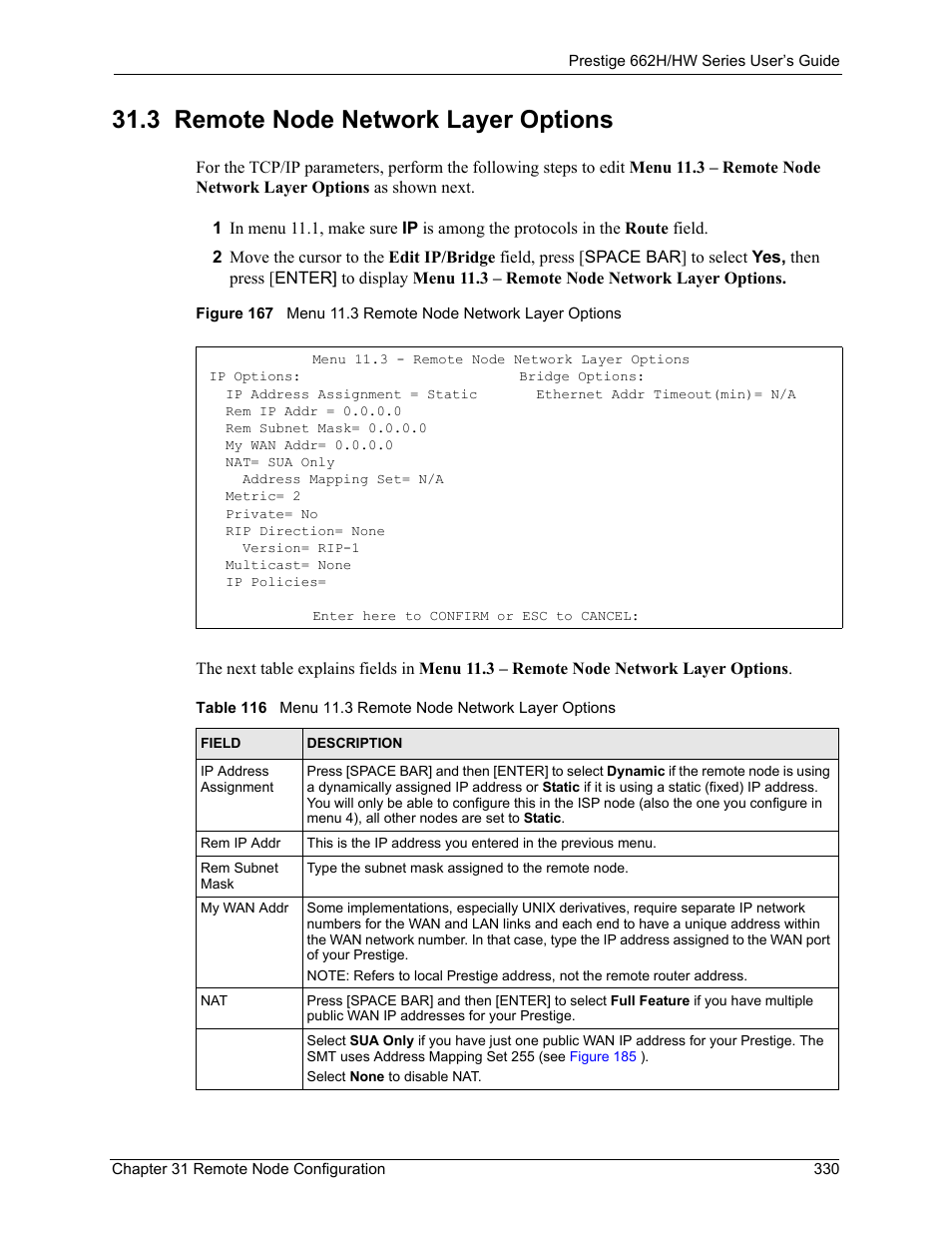 3 remote node network layer options | ZyXEL Communications 662HW Series User Manual | Page 330 / 563