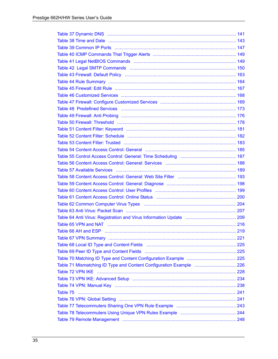 ZyXEL Communications 662HW Series User Manual | Page 35 / 563