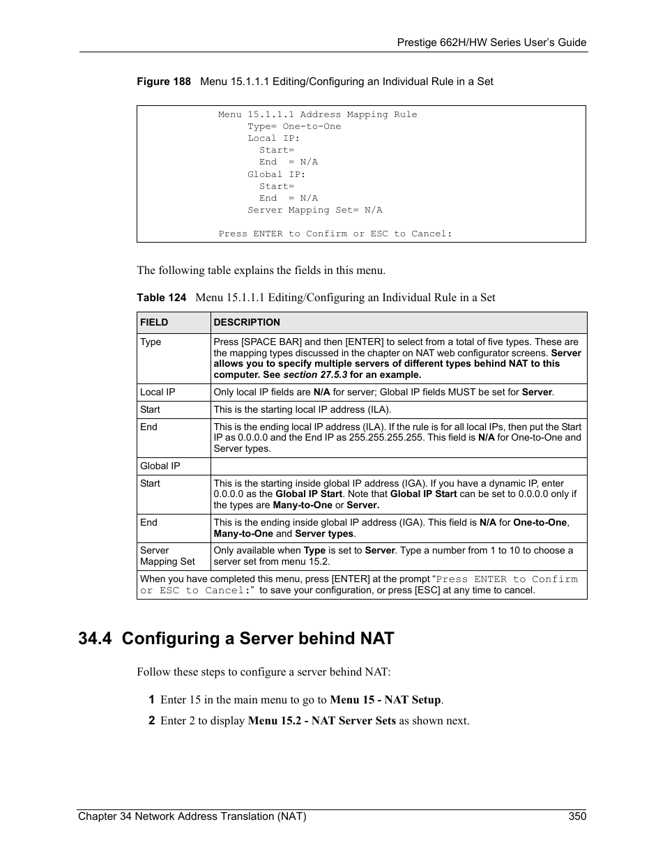 4 configuring a server behind nat | ZyXEL Communications 662HW Series User Manual | Page 350 / 563