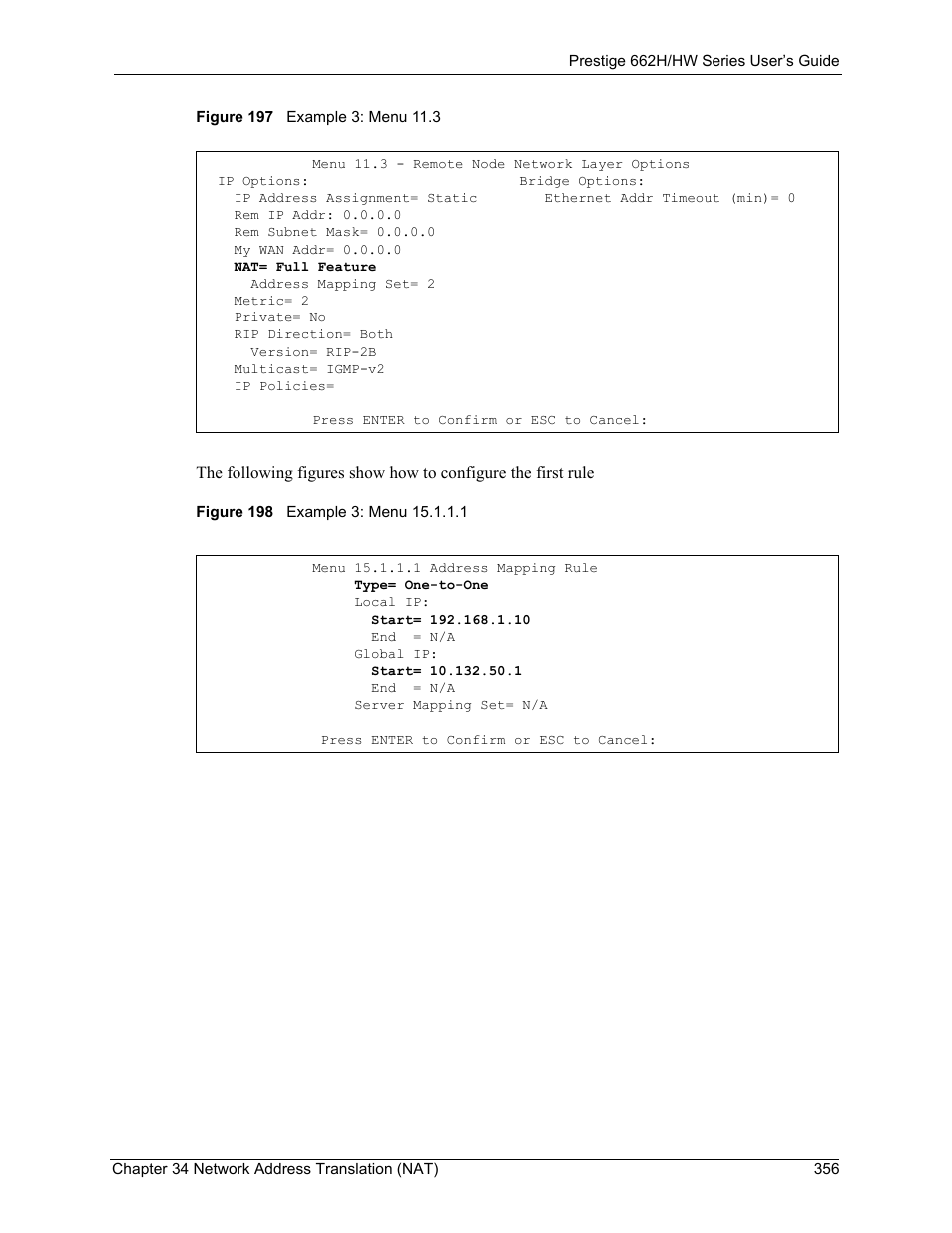Figure 197, First iga). (see, Figure 198 | ZyXEL Communications 662HW Series User Manual | Page 356 / 563