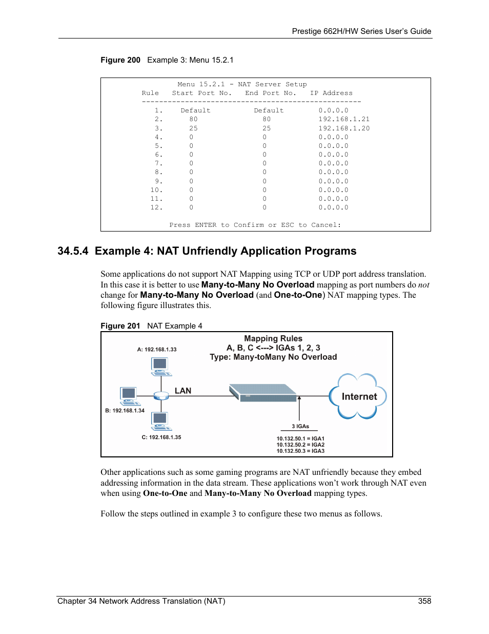 4 example 4: nat unfriendly application programs | ZyXEL Communications 662HW Series User Manual | Page 358 / 563