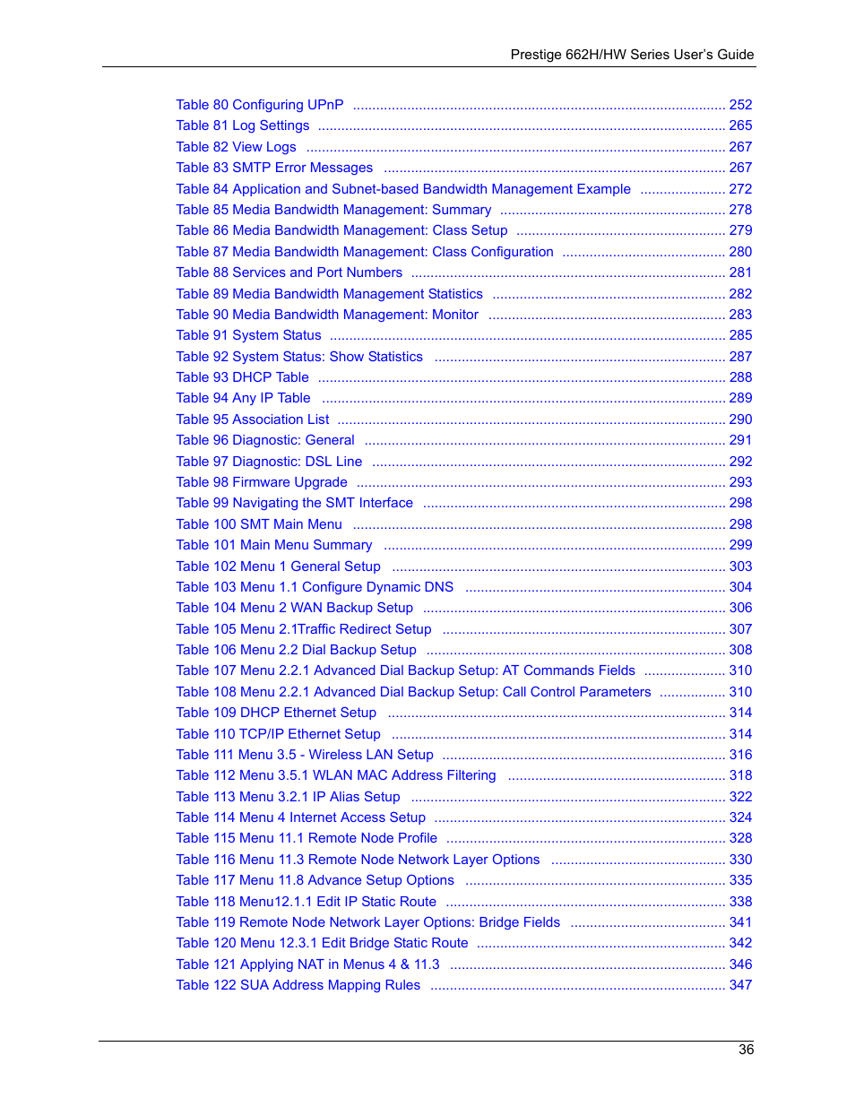 ZyXEL Communications 662HW Series User Manual | Page 36 / 563