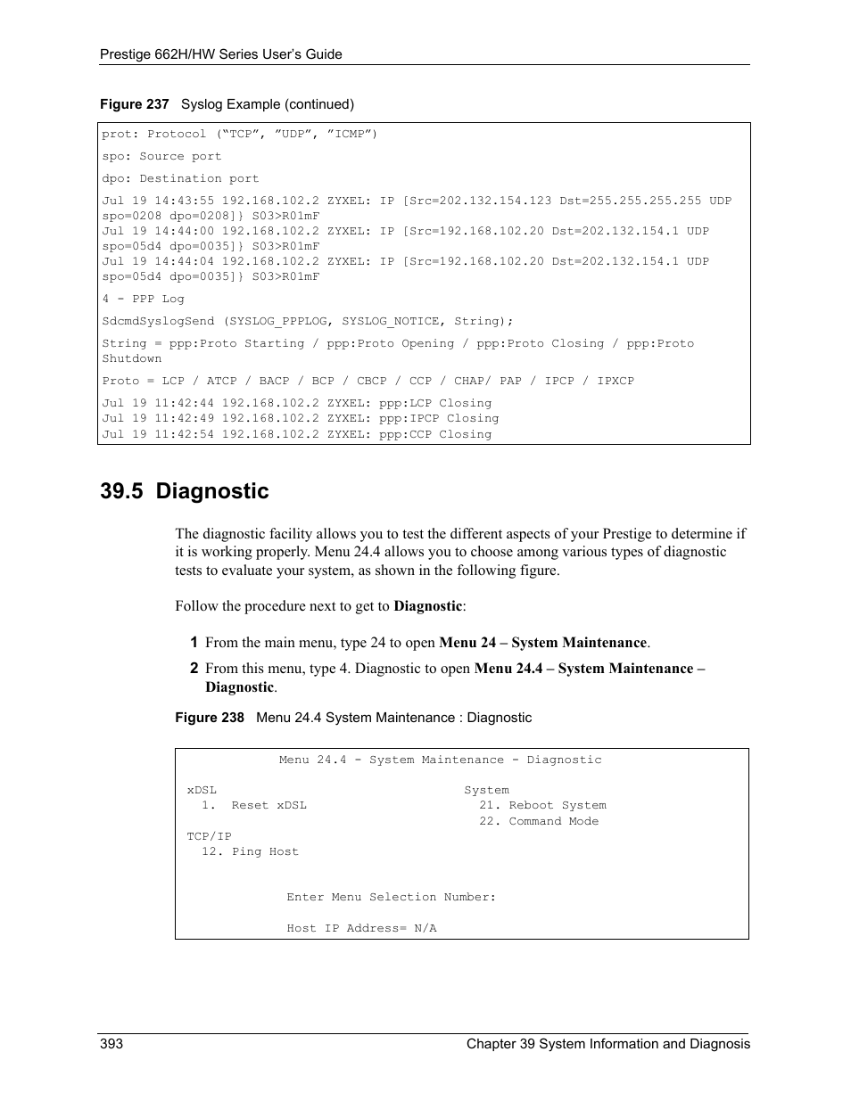 5 diagnostic | ZyXEL Communications 662HW Series User Manual | Page 393 / 563