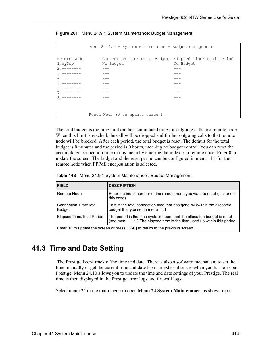 3 time and date setting | ZyXEL Communications 662HW Series User Manual | Page 414 / 563