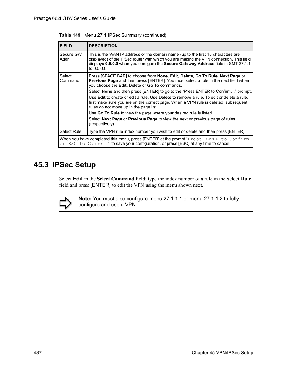3 ipsec setup | ZyXEL Communications 662HW Series User Manual | Page 437 / 563