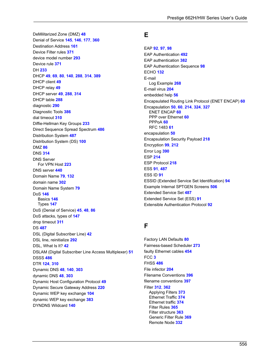 ZyXEL Communications 662HW Series User Manual | Page 556 / 563