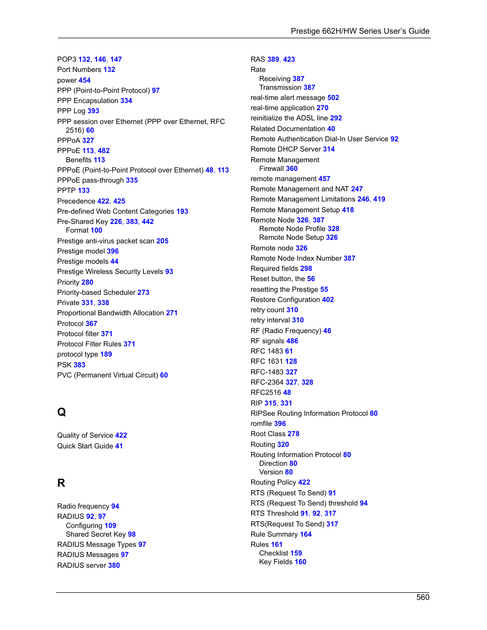 ZyXEL Communications 662HW Series User Manual | Page 560 / 563