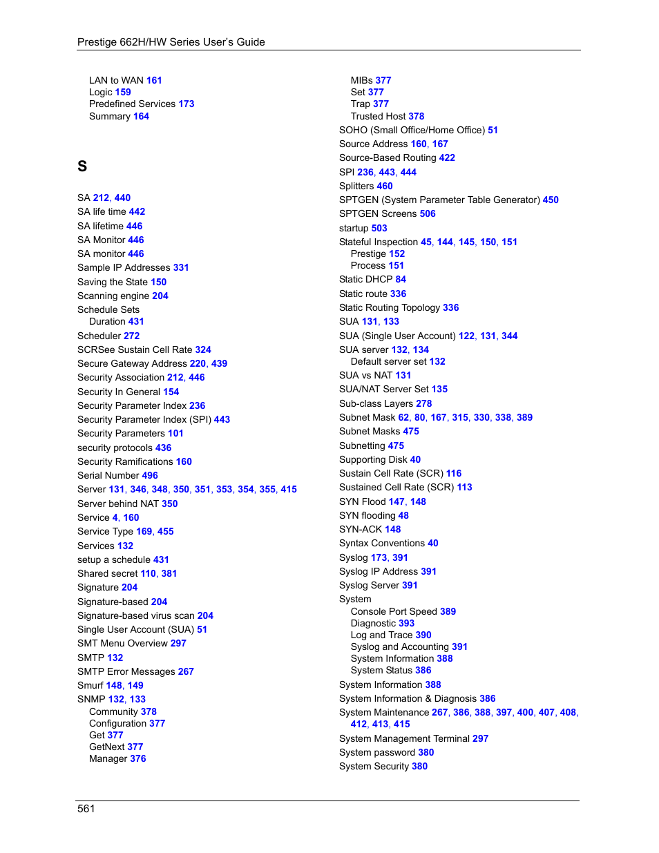 ZyXEL Communications 662HW Series User Manual | Page 561 / 563