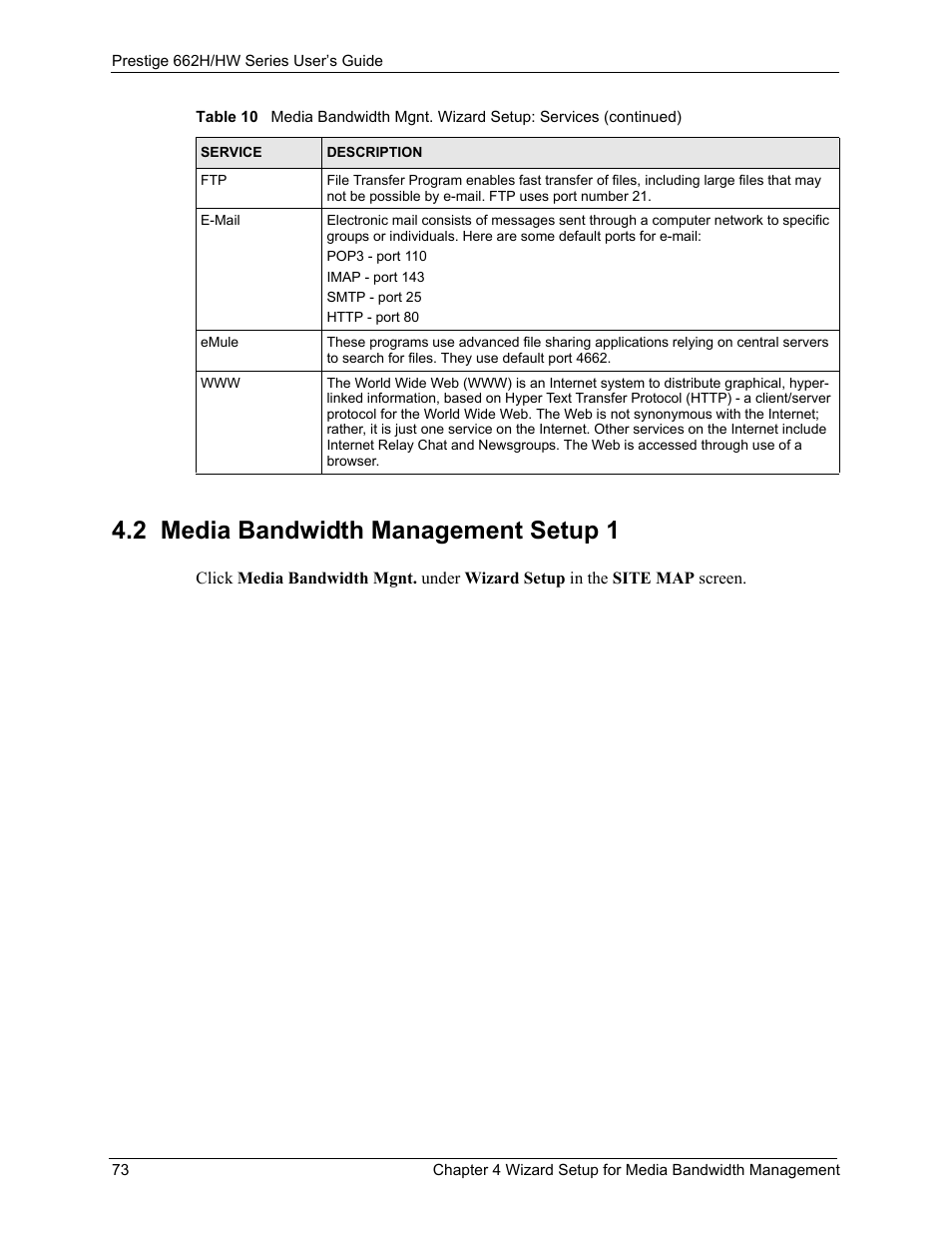 2 media bandwidth management setup 1 | ZyXEL Communications 662HW Series User Manual | Page 73 / 563