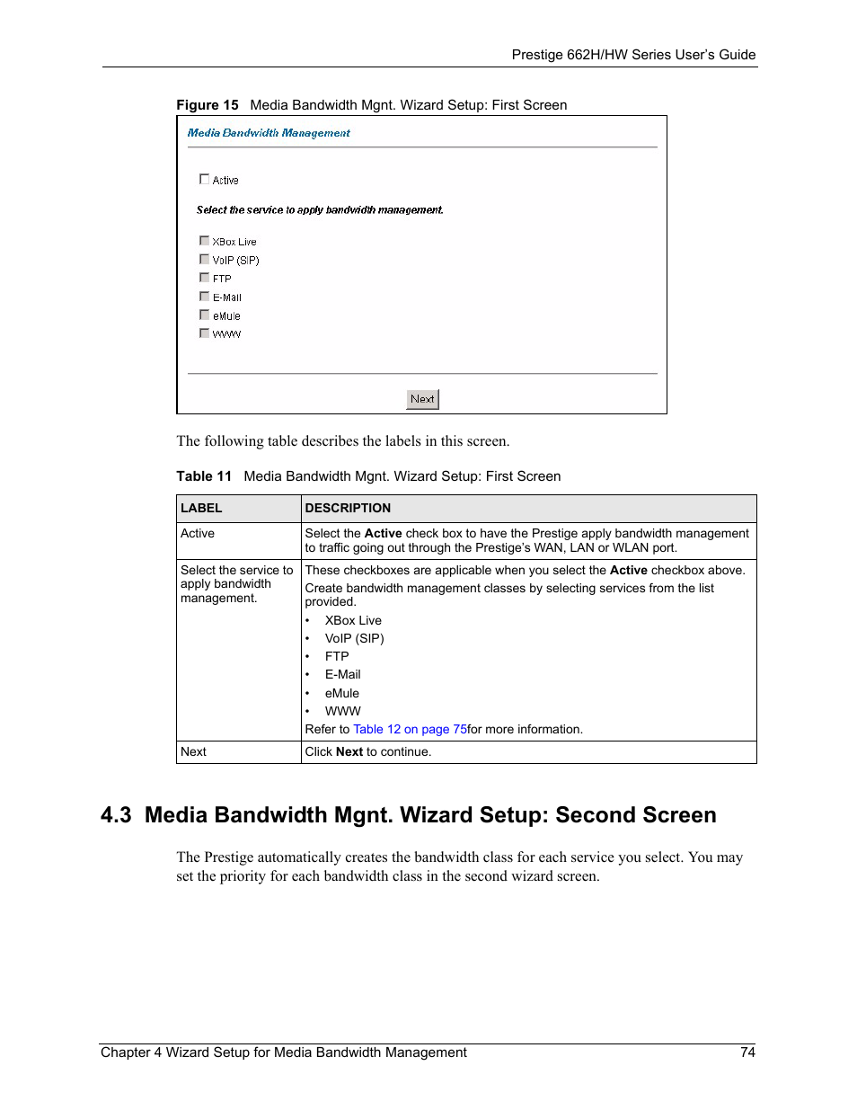 ZyXEL Communications 662HW Series User Manual | Page 74 / 563