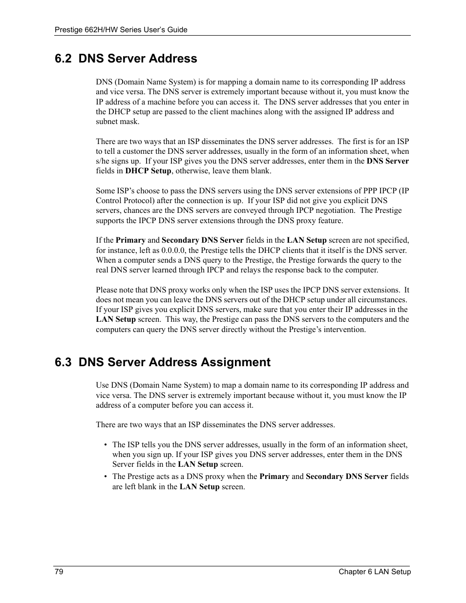2 dns server address, 3 dns server address assignment | ZyXEL Communications 662HW Series User Manual | Page 79 / 563
