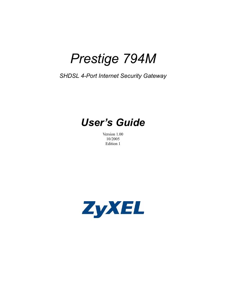ZyXEL Communications Prestige 794M User Manual | 119 pages