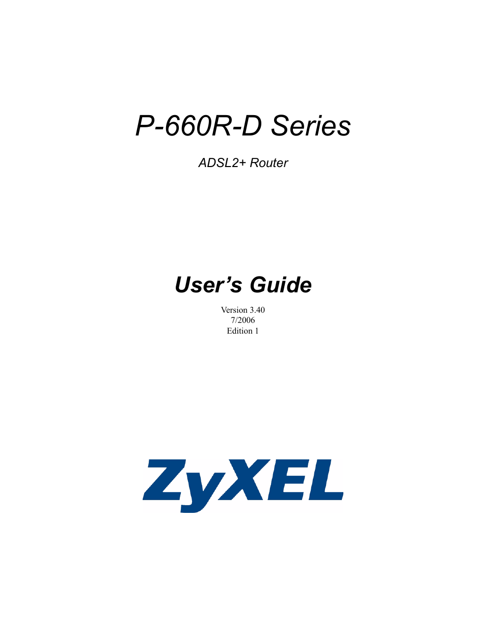 ZyXEL Communications P-660R-D Series User Manual | 204 pages