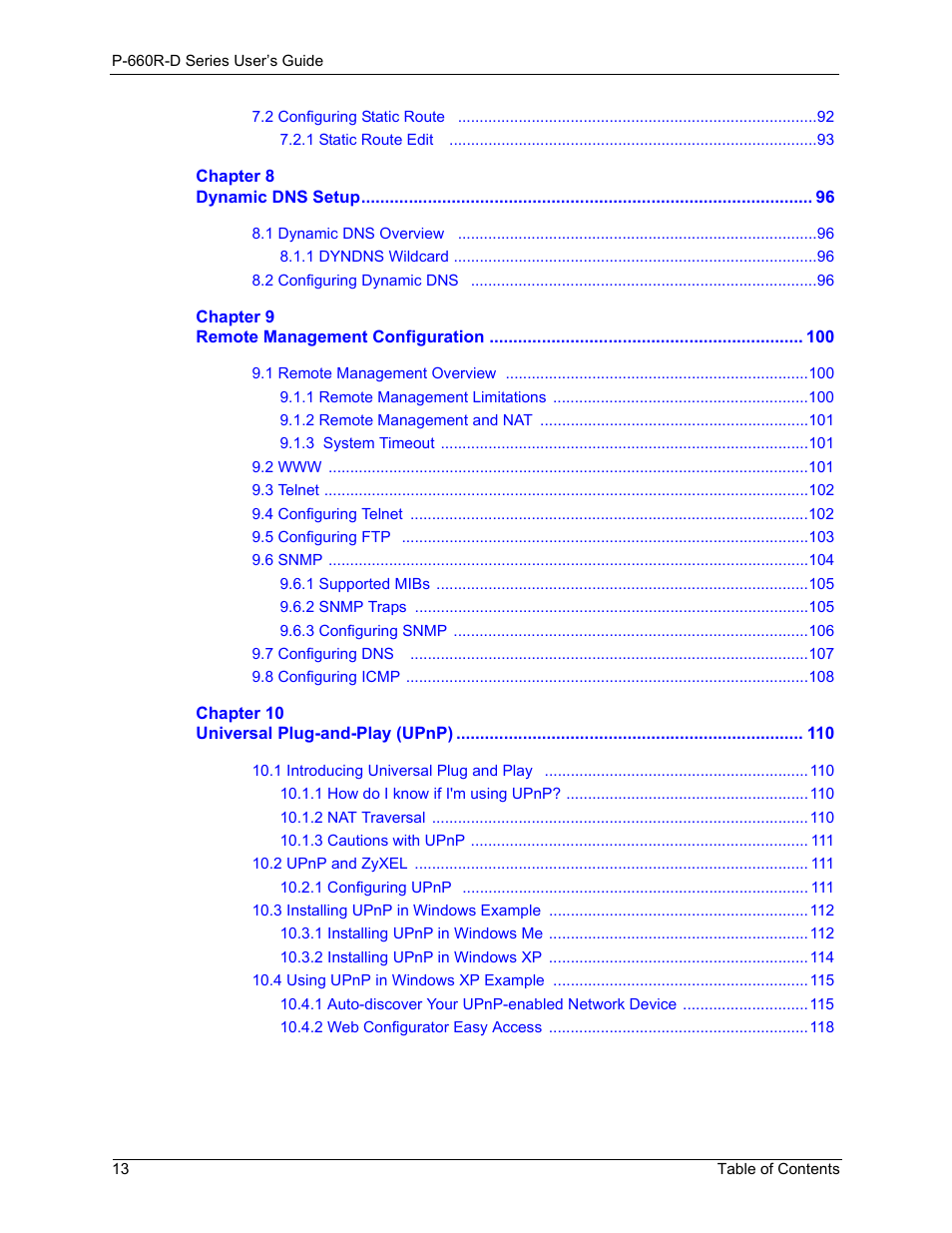 ZyXEL Communications P-660R-D Series User Manual | Page 14 / 204