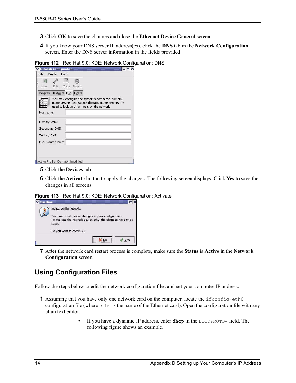Using configuration files | ZyXEL Communications P-660R-D Series User Manual | Page 174 / 204
