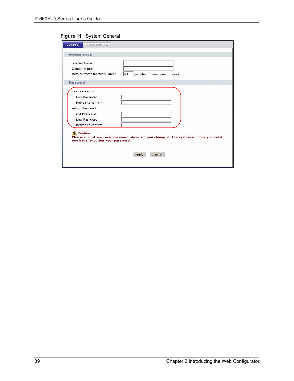 Figure 11 system general | ZyXEL Communications P-660R-D Series User Manual | Page 40 / 204
