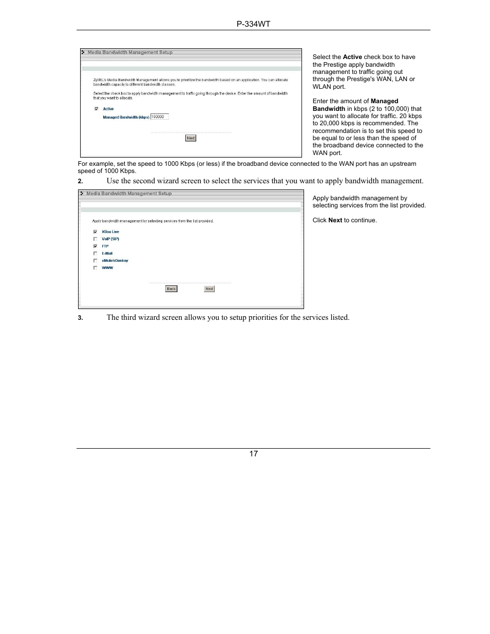 ZyXEL Communications P-334WT User Manual | Page 17 / 19