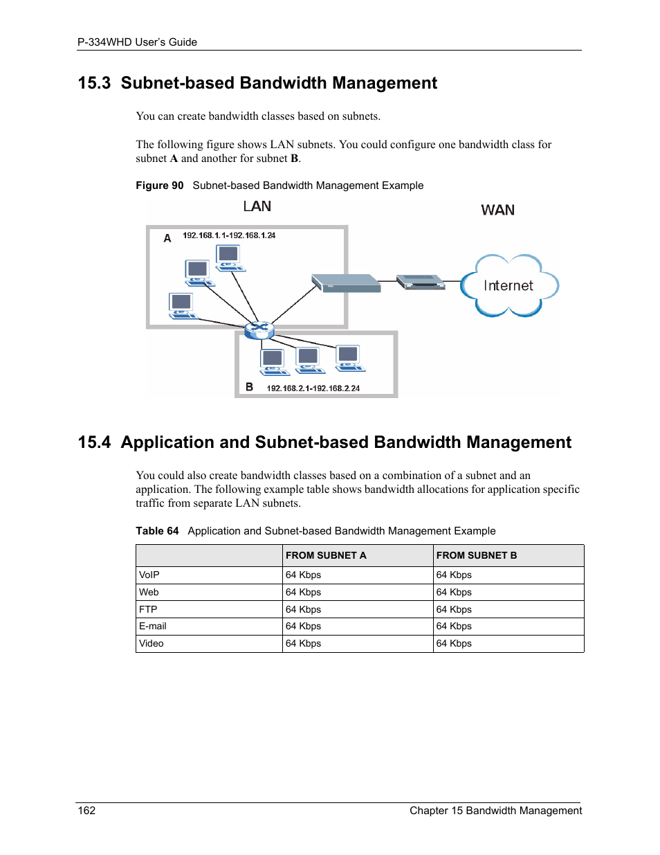 3 subnet-based bandwidth management | ZyXEL Communications P-334WHD User Manual | Page 162 / 300