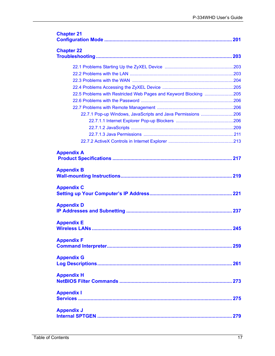 ZyXEL Communications P-334WHD User Manual | Page 17 / 300