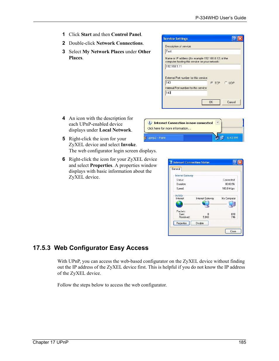 3 web configurator easy access | ZyXEL Communications P-334WHD User Manual | Page 185 / 300