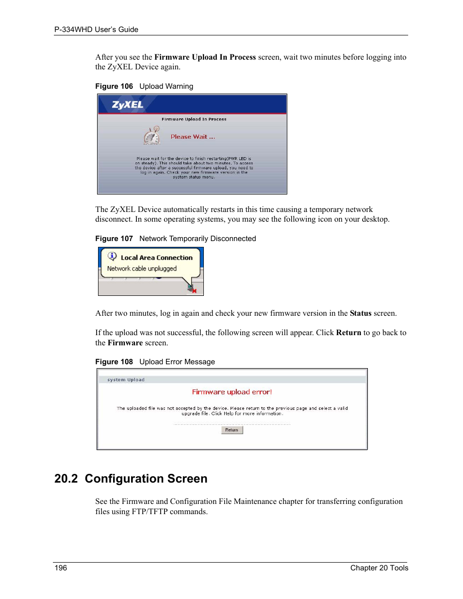 2 configuration screen | ZyXEL Communications P-334WHD User Manual | Page 196 / 300