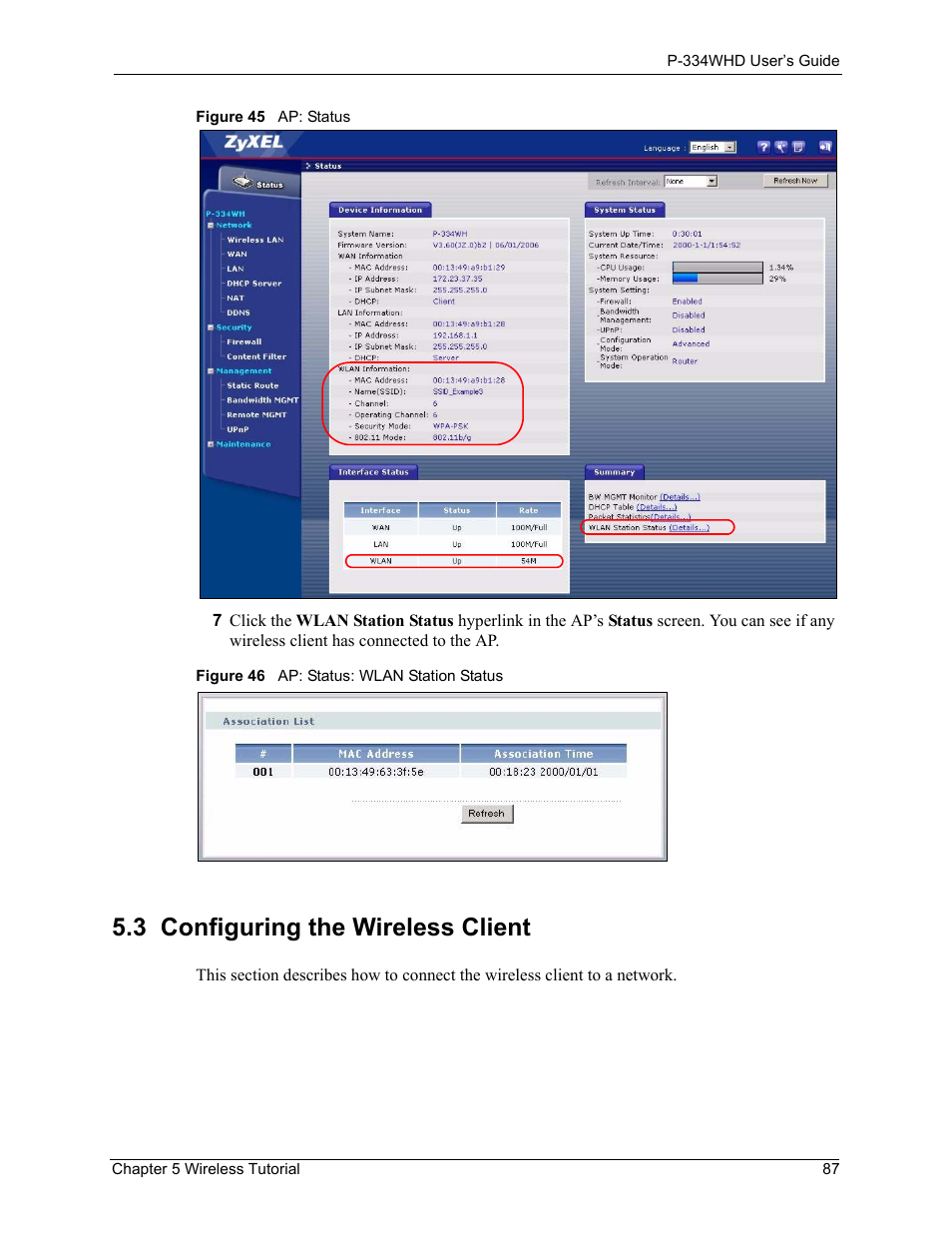 3 configuring the wireless client | ZyXEL Communications P-334WHD User Manual | Page 87 / 300
