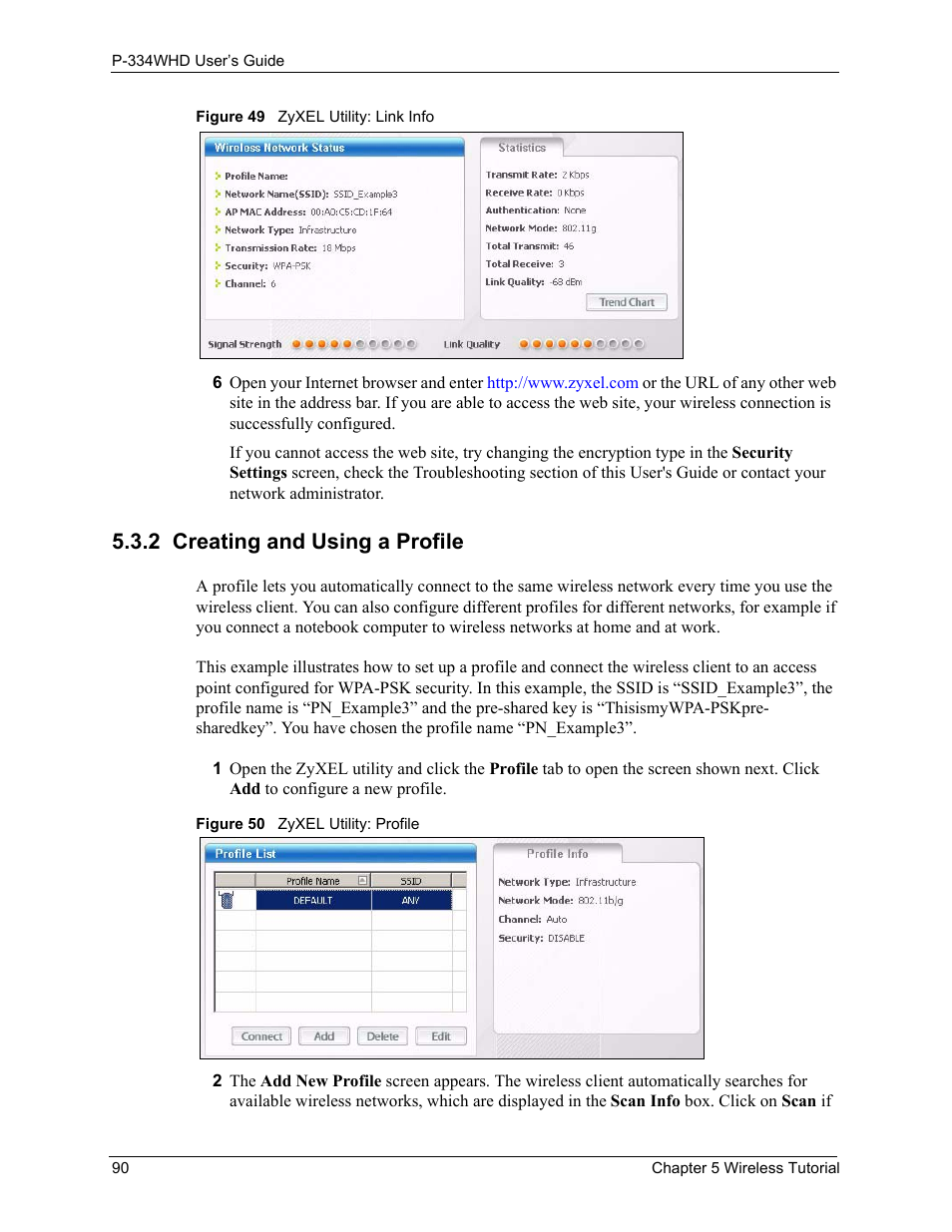 2 creating and using a profile | ZyXEL Communications P-334WHD User Manual | Page 90 / 300
