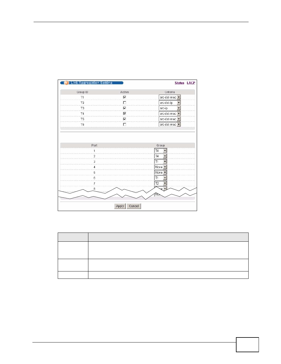 4 link aggregation setting | ZyXEL Communications XGS-4728F User Manual | Page 157 / 426