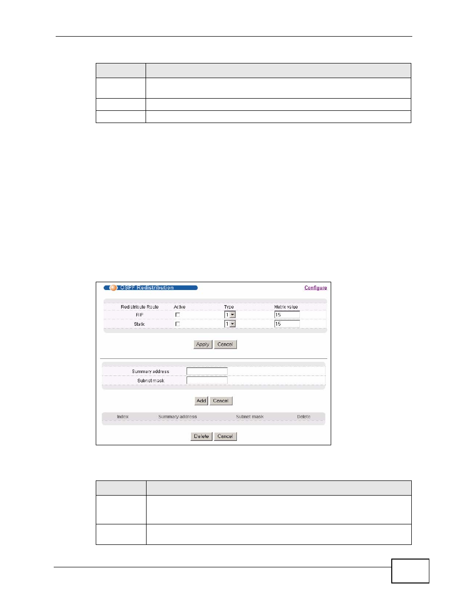 5 configuring ospf redistribution | ZyXEL Communications XGS-4728F User Manual | Page 281 / 426