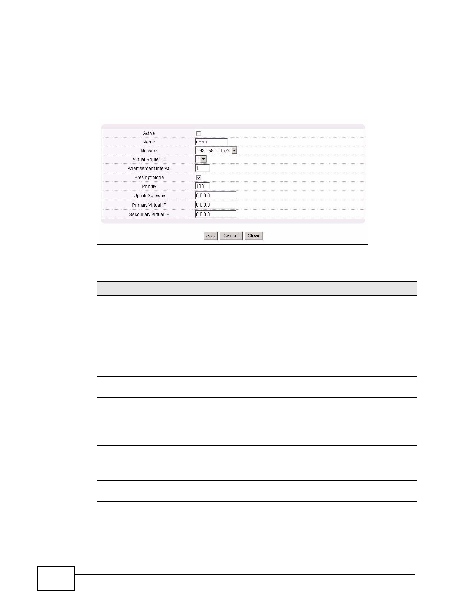 3 configuring vrrp parameters | ZyXEL Communications XGS-4728F User Manual | Page 318 / 426