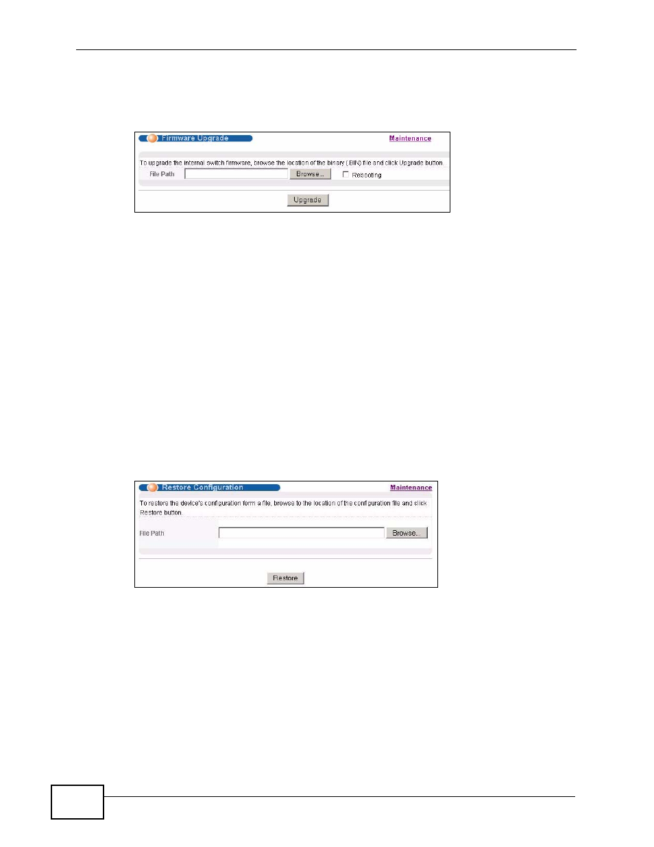 6 restore a configuration file | ZyXEL Communications XGS-4728F User Manual | Page 328 / 426