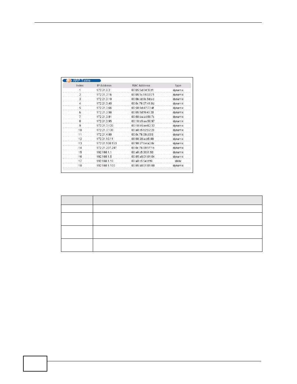 2 viewing the arp table | ZyXEL Communications XGS-4728F User Manual | Page 376 / 426