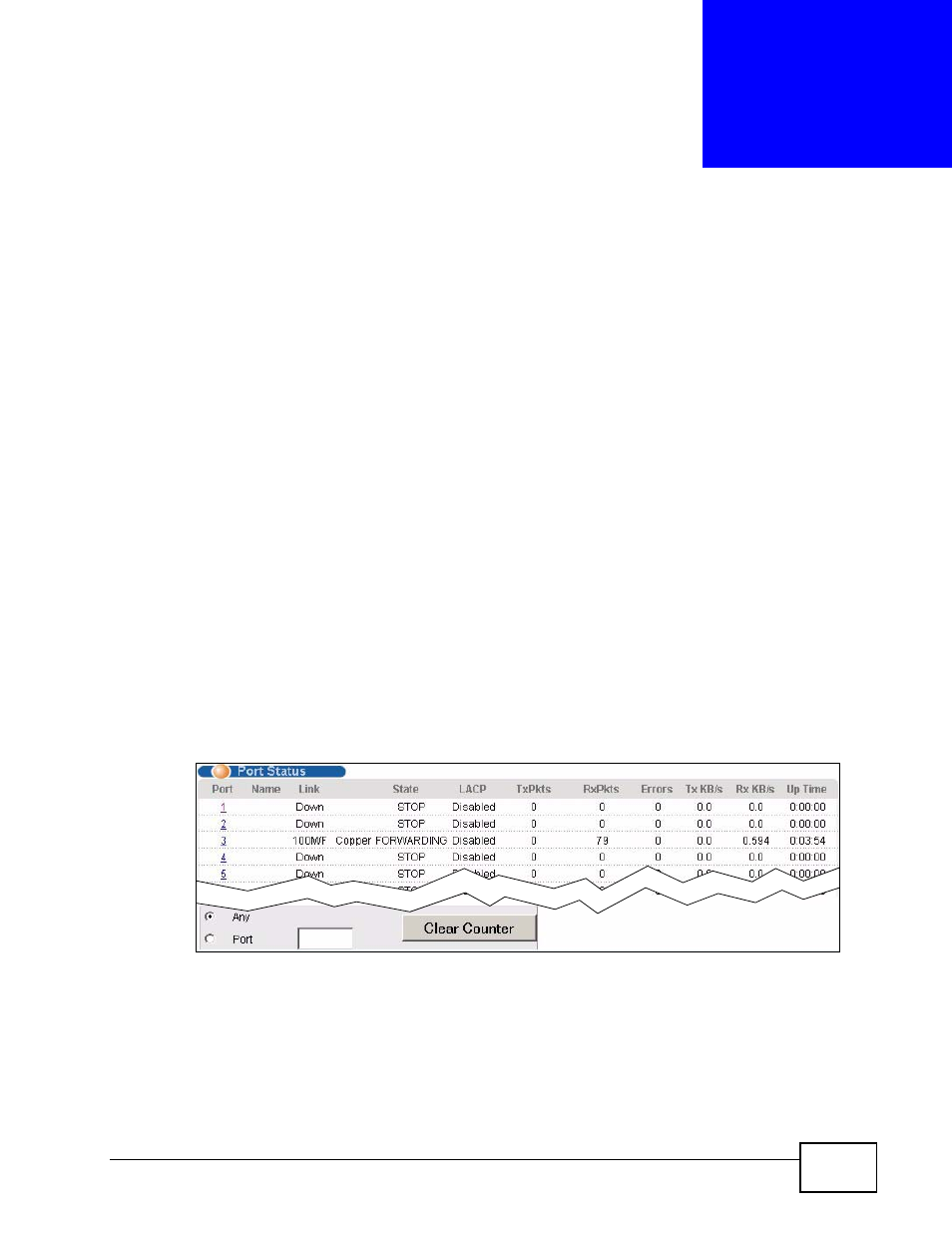 System status and port statistics, 1 overview, 2 port status summary | Chapter 7 system status and port statistics, System status and port statistics (73) | ZyXEL Communications XGS-4728F User Manual | Page 73 / 426