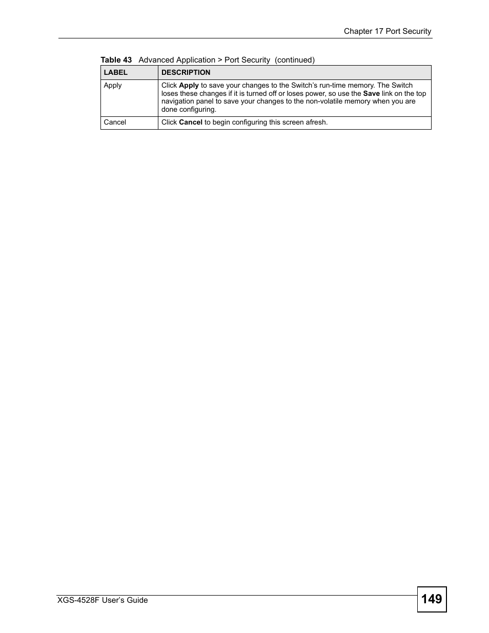 ZyXEL Communications XGS-4528F User Manual | Page 149 / 372