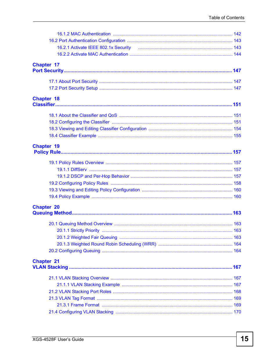 ZyXEL Communications XGS-4528F User Manual | Page 15 / 372